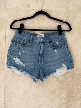 PINK Victoria’s Secret Distressed Denim Shorts Frayed Hem Festival Y2K S6 EUC